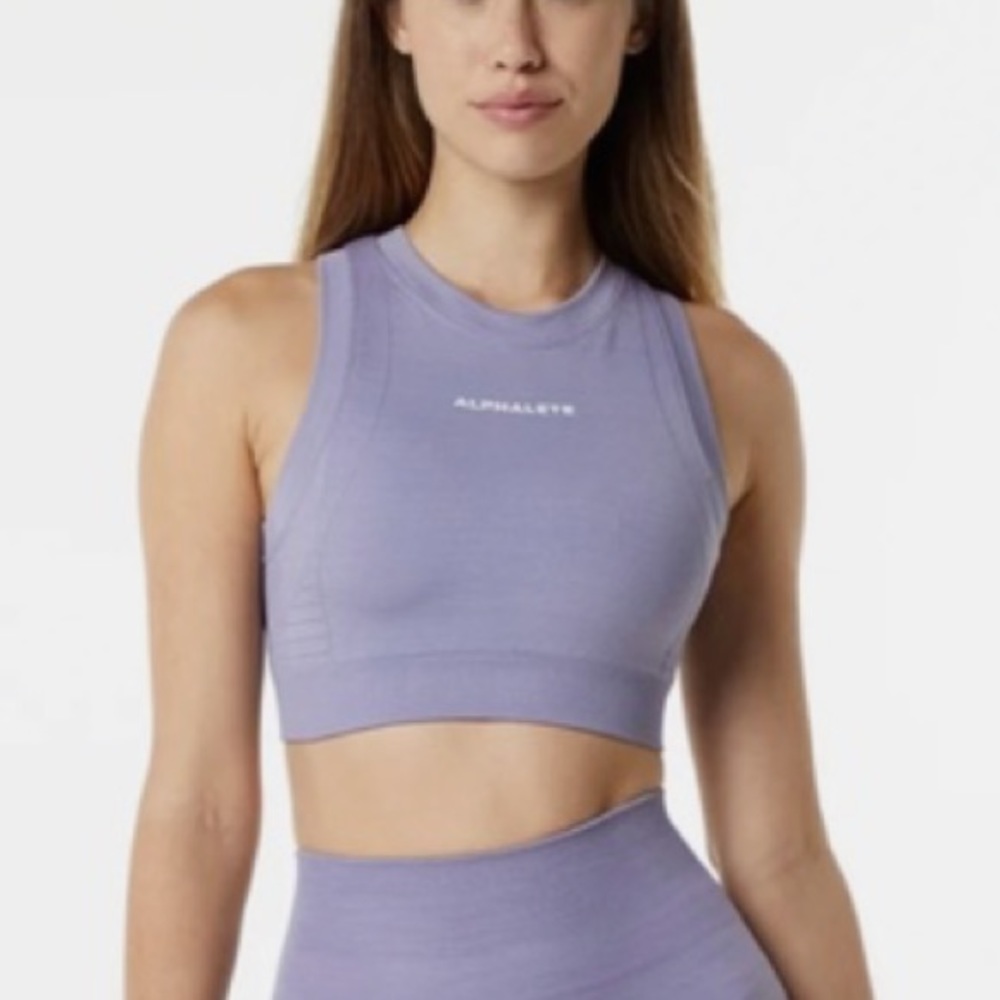 Alphalete Purple Ozone Crop Sports Bra Top
